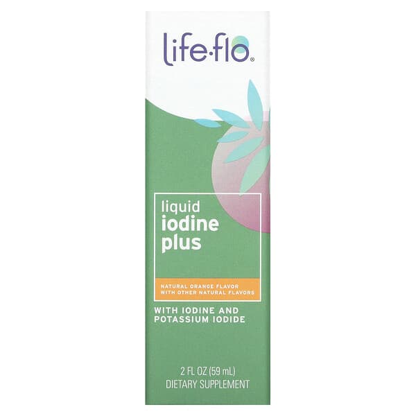 Life-flo, 液体ヨウ素プラス液滴ドロップ、ナチュラルオレンジ風味、2 液体オンス（59 ml）