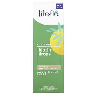 Life-flo, Gotas de biotina, Vainilla natural, 59 ml (2 oz. Líq.)