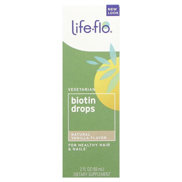 Life-flo, 비오틴 드롭, 내추럴 바닐라, 59ml(2fl oz)
