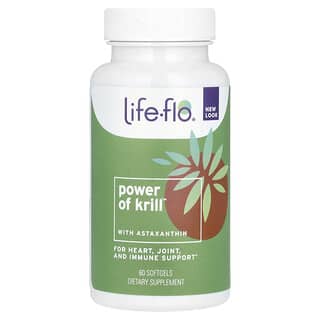 Life-flo, Poder do Krill com Astaxantina, 60 Cápsulas Softgel