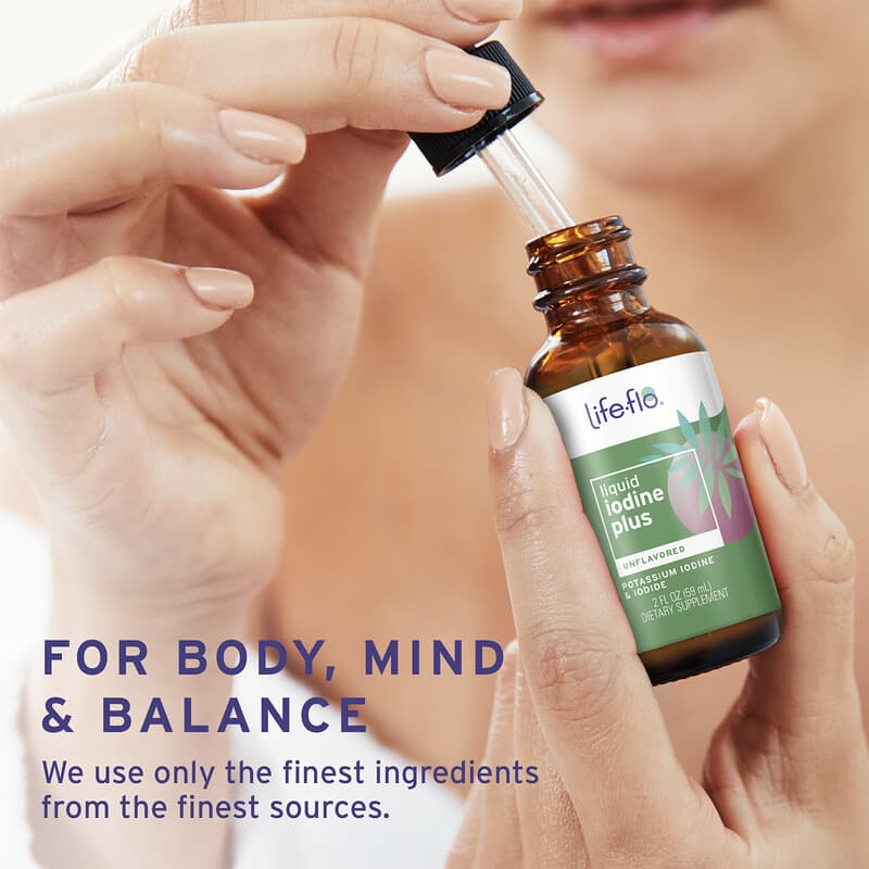 Liquid Iodine Plus, Potasyum İyodür ve İyodin ile, Aromasız, 59 ml