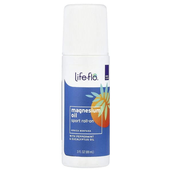 Life-flo, 마그네슘 오일 스포츠 롤온, 89ml(3fl oz)