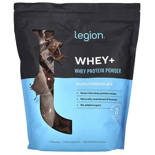 Legion Athletics, Whey+, Proteína Whey em Pó, Chocolate Holandês, 2267,96 g (5 lb)