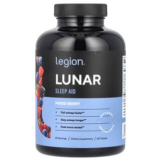 Legion Athletics, Lunar, Sleep Aid, Schlafmittel, gemischte Beeren, 120 Tabletten