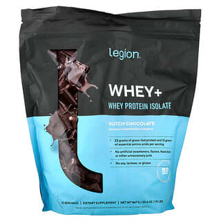 Legion Athletics, Whey+, proteine del siero di latte in polvere, cioccolato olandese, 867 g