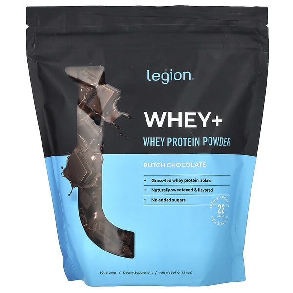 Whey+, Whey Protein Powder, Dutch Chocolate, 1.91 lbs (867 g)