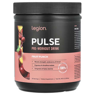 Legion Athletics‏, Pulse ، شراب ما قبل التمرين ، كوكتيل الفواكه ، 1.08 رطل (490 جم)