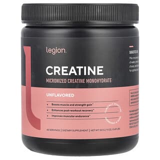 Legion Athletics, Creatina, creatina monoidrato micronizzata, non aromatizzata, 312 g