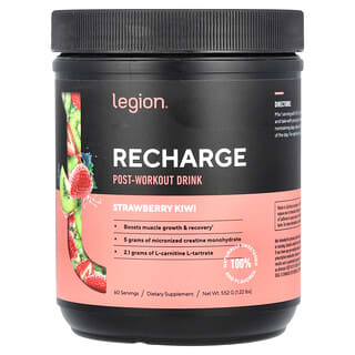 Legion Athletics, Recharge, Post-Workout Drink, Strawberry Kiwi, 1.22 lbs (552 g)