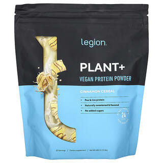 Legion Athletics, Plant +, веганский протеиновый порошок, хлопья с корицей, 680 г (1,5 фунта)