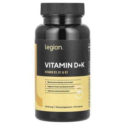 Legion Athletics, Vitamin D + K, 60 Capsules