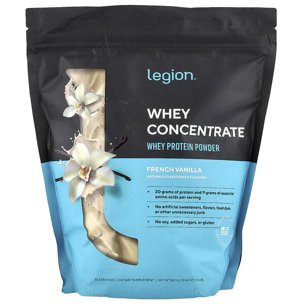 Legion Athletics, 유청 농축물, 유청 단백질 파우더, 프렌치 바닐라, 861g(1.9lbs)