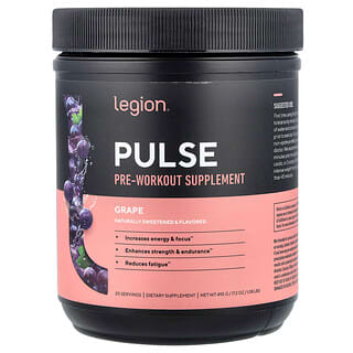 Legion Athletics, Pulse, Bebida para preentrenamiento, Uva, 492 g (1,08 lb)