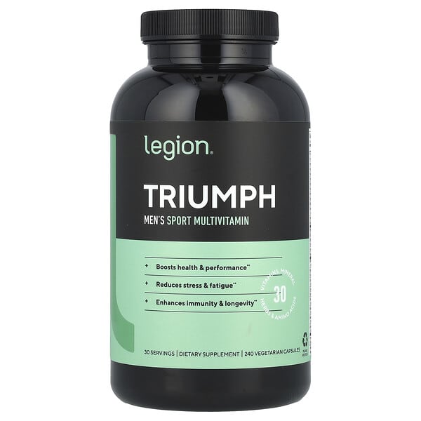 Legion Athletics Triumph, Men's Sport Multivitamin, 240 Vegetarian Capsules