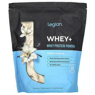 Legion Athletics, Whey+, Proteína de suero de leche en polvo, Vainilla francesa, 816 g (1,8 lb)