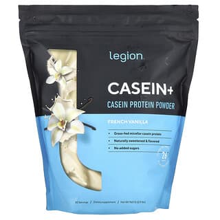 Legion Athletics, Casein +, казеиновый протеиновый порошок, французская ваниль, 960 г (2,11 фунта)