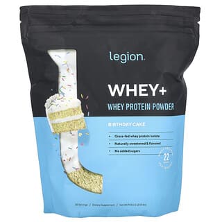 Legion Athletics, Whey+, Whey Protein Powder, Birthday Cake, 2.01 lbs (913.5 g)
