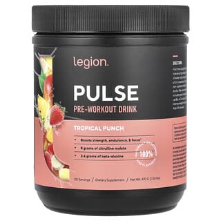 Legion Athletics, Pulse, Pre-Workout Drink, Tropical Punch, 1.04 lbs (470 g)