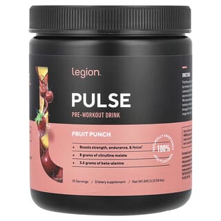 Legion Athletics, Pulse, Pre-Workout Drink, Fruit Punch, 0.54 lbs (245 g)