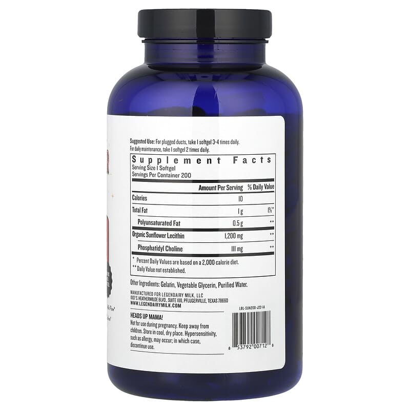 Sunflower Lecithin, 1,200 mg, 200 Softgels