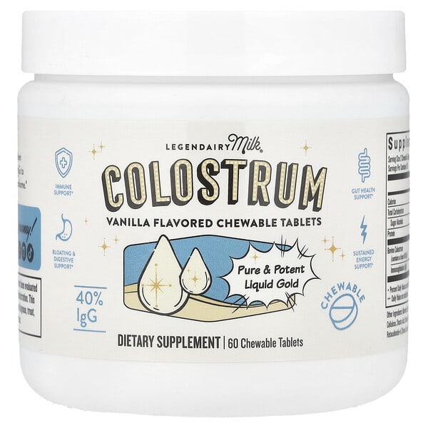 Colostrum, Vanilla, 60 Chewable Tablets