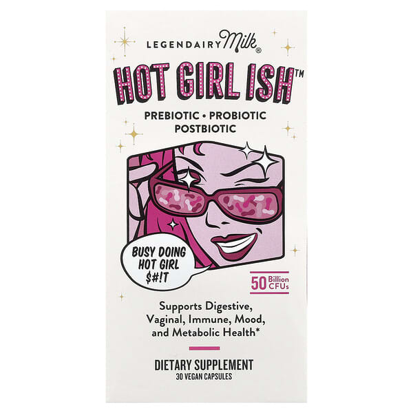 Legendairy Milk Hot Girl Ish™, Prebiotic, Probiotic, Postbiotic, 50 Billion CFU, 30 Vegan Capsules