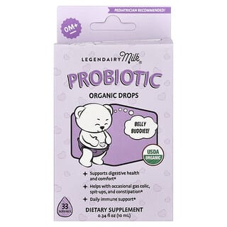 Legendairy Milk, Probiotic Organic Drops, 0+ Months, 0.34 fl oz (10 ml)