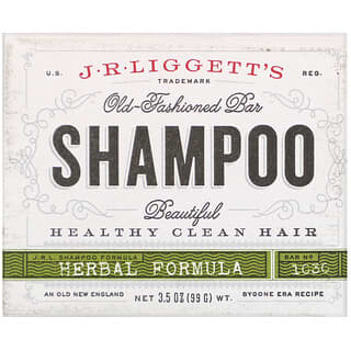 J.R. Liggett's, Barra de champú Old Fashioned, Fórmula a base de hierbas, 99 g (3,5 oz)
