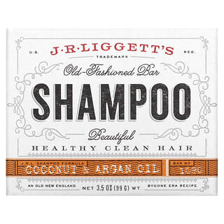 J.R. Liggett's, Shampoo Sólido à Moda Antiga, Coco e Óleo de Argan, 99 g (3,5 oz)