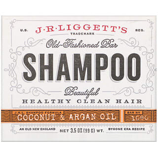 J.R. Liggett's, Твердый шампунь в старом стиле, кокосовое и аргановое масло, 99 г (3,5 унции)