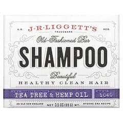 J.R. Liggetts, Shampooing à l'ancienne, huile essentielle de tea tree et de chanvre, 99 g