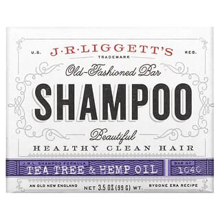 J.R. Liggett's, Твердый шампунь в старом стиле, масло чайного дерева и конопляное масло, 99 г (3,5 унции)