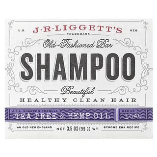 J.R. Liggett's, Old Fashioned Shampoo Bar, Tea Tree & Hemp Oil, 3.5 oz (99 g)