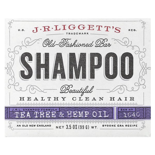 J.R. Liggett's, 올드 패션 샴푸 바, 티트리 & 헴프 오일, 99g(3.5oz)