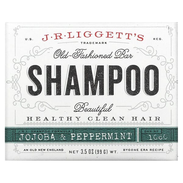 J.R. Liggetts, Barra de Shampoo à Moda Antiga, Jojoba e Hortelã-Pimenta, 99 g (3,5 oz)