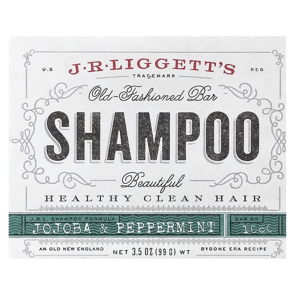 J.R. Liggett's, Sampo Batangan Kuno, Jojoba & Peppermint, 99 g (3,5 ons)