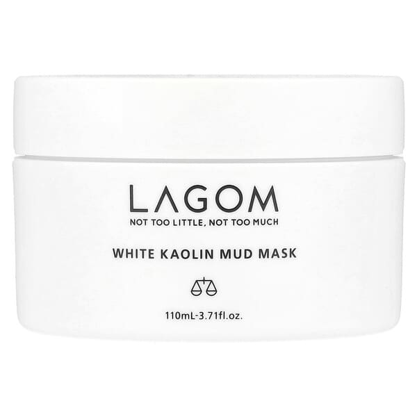 LAGOM, 白高嶺土泥美容面膜，3.71 液量盎司（110 毫升）