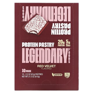 Legendary Foods, Pastelería proteica, Red Velvet`` Paquete de 10, 61 g (2,2 oz) cada uno