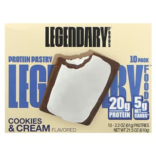 Legendary Foods, Protein Pastry, Cookies & Cream, 10 Pastries, 2.2 oz (61 g)  Each