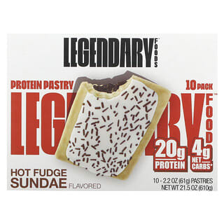 Legendary Foods, Protein Pastry, Hot Fudge Sundae, 10 Pack, 2.2 oz (61 g) Each