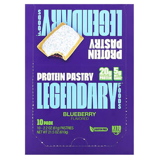 Legendary Foods, Protein Pastry, Blueberry, 10 Pack, 2.2 oz (61 g) Each
