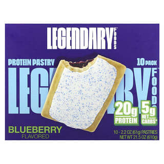 Legendary Foods, Protein Pastry, Blueberry, 10 Pack, 2.2 oz (61 g) Each