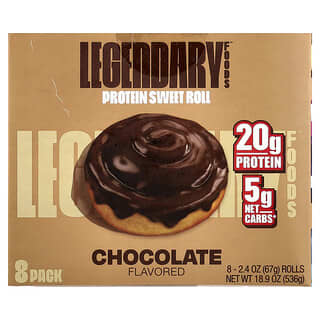 Legendary Foods, Protein Sweet Roll, Chocolate, 8 Pack, 2.4 oz (67 g) Each