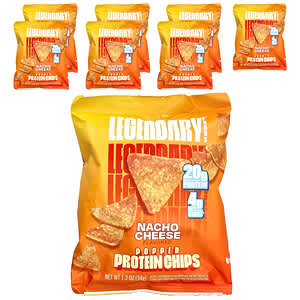 Legendary Foods, Popped Protein Chips, Nacho Cheese, 7 Bags, 1.2 oz (34 g) Each