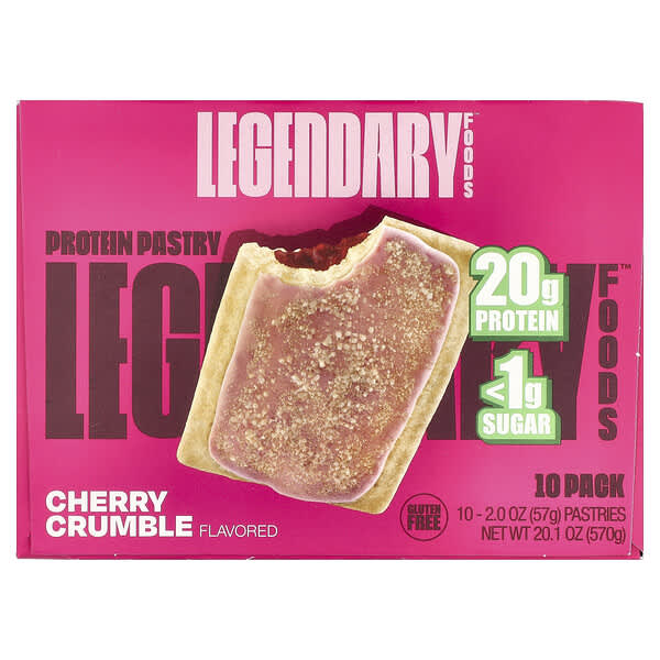 Legendary Foods Protein Pastry, Cherry Crumble, 10 Pack, 2 oz (57 g) Each