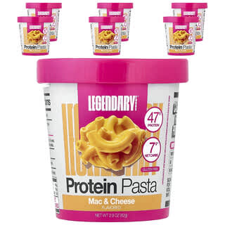 Legendary Foods, Paste proteice, macaroane cu brânză, bucăți de 6, 82 g (2,9 oz) fiecare