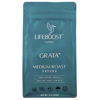 Lifeboost‏, قهوة ، Grata ™ ، مطحونة ، تحميص متوسط ، 12 أونصة (340 جم)
