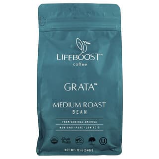 Lifeboost‏, قهوة ، Grata ™ ، حبوب ، تحميص متوسط ، 12 أونصة (340 جم)