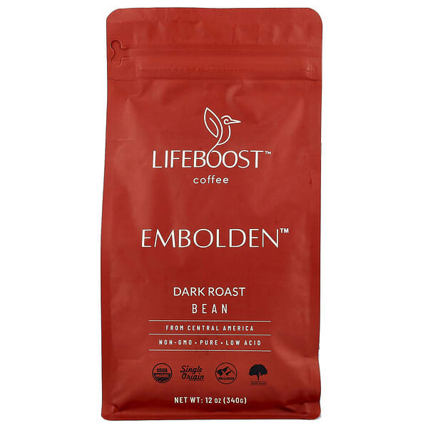 Lifeboost, Coffee, Embolden™, 원두, 다크 로스트, 340g(12oz)