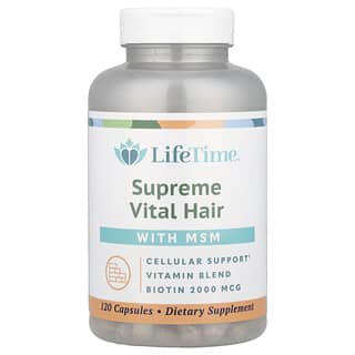 LifeTime Vitamins, Cheveux vitaux suprêmes au MSM, 120 capsules